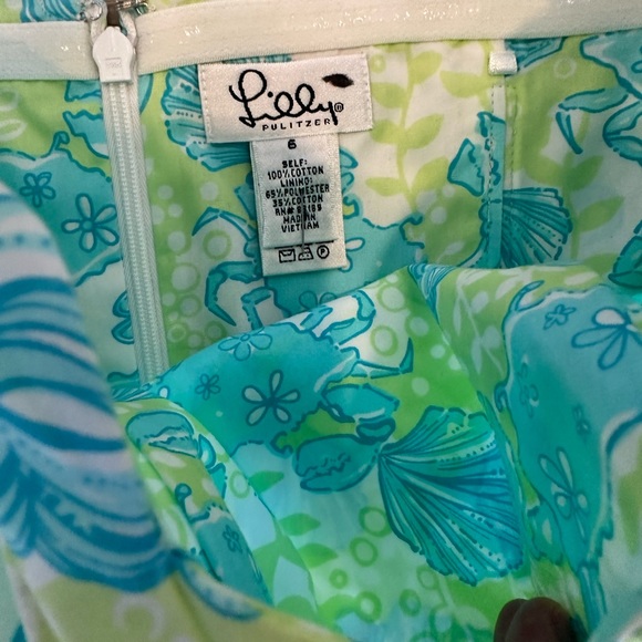 Lilly Pulitzer Strapless Crab and Seashell Dress 6 - Picture 3 of 7